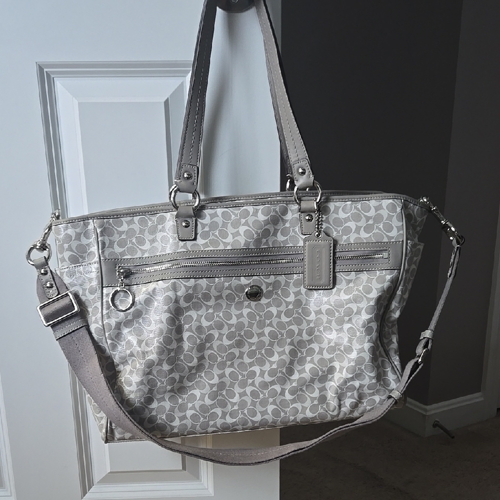 Authentic Grey Coach diaper bag